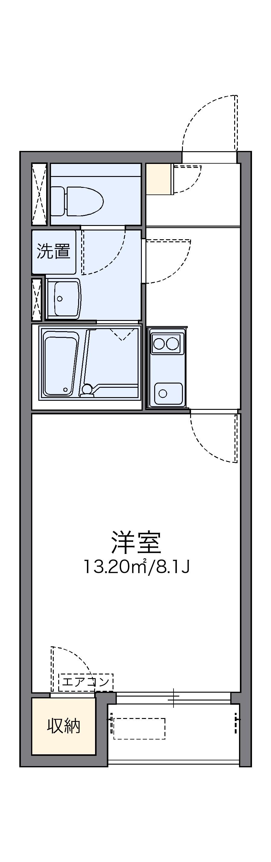 レオネクストこーぽ谷本Ⅲ(1K/1階)の間取り写真
