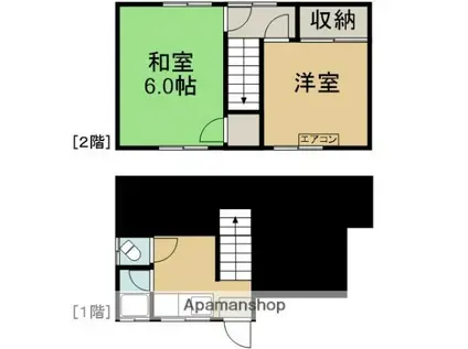 広島県安芸高田市 2階建 築50年(2K)の間取り写真