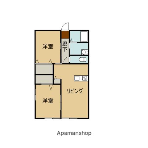 ハイム吉田D(2LDK/1階)の間取り写真