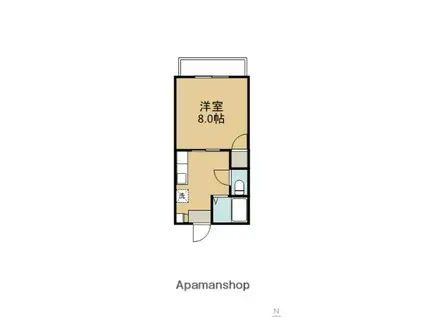 高島アパート(1K/1階)の間取り写真