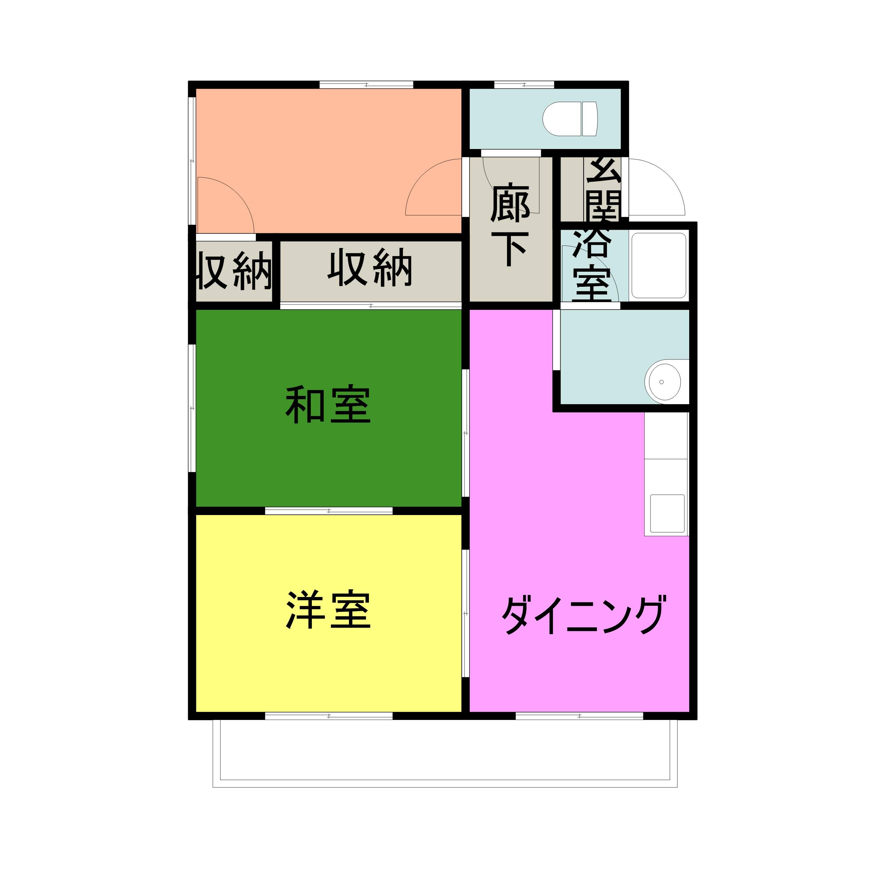 リバーサイド新町(3DK/2階)の間取り写真