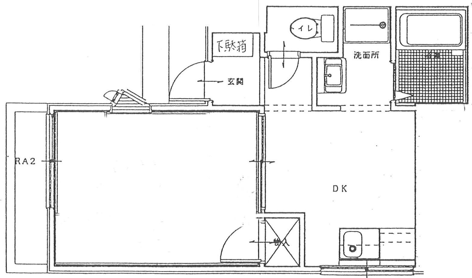 ポエム本町(1DK/1階)の間取り写真