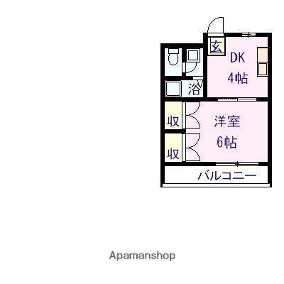 セレーノ燦燦(1DK/2階)の間取り写真