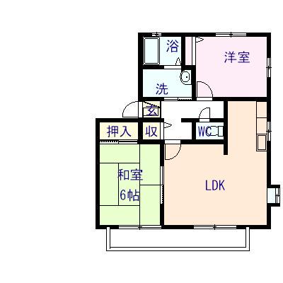 メゾン ルミエール(2LDK/1階)の間取り写真