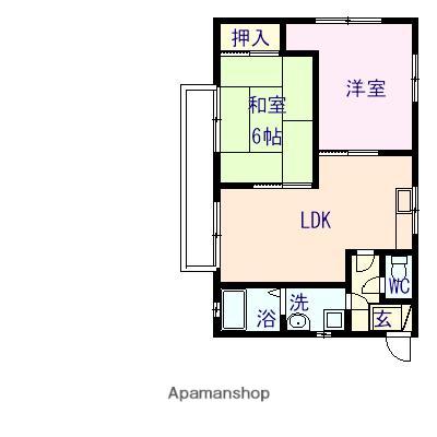 アネックス黒川(2LDK/2階)の間取り写真