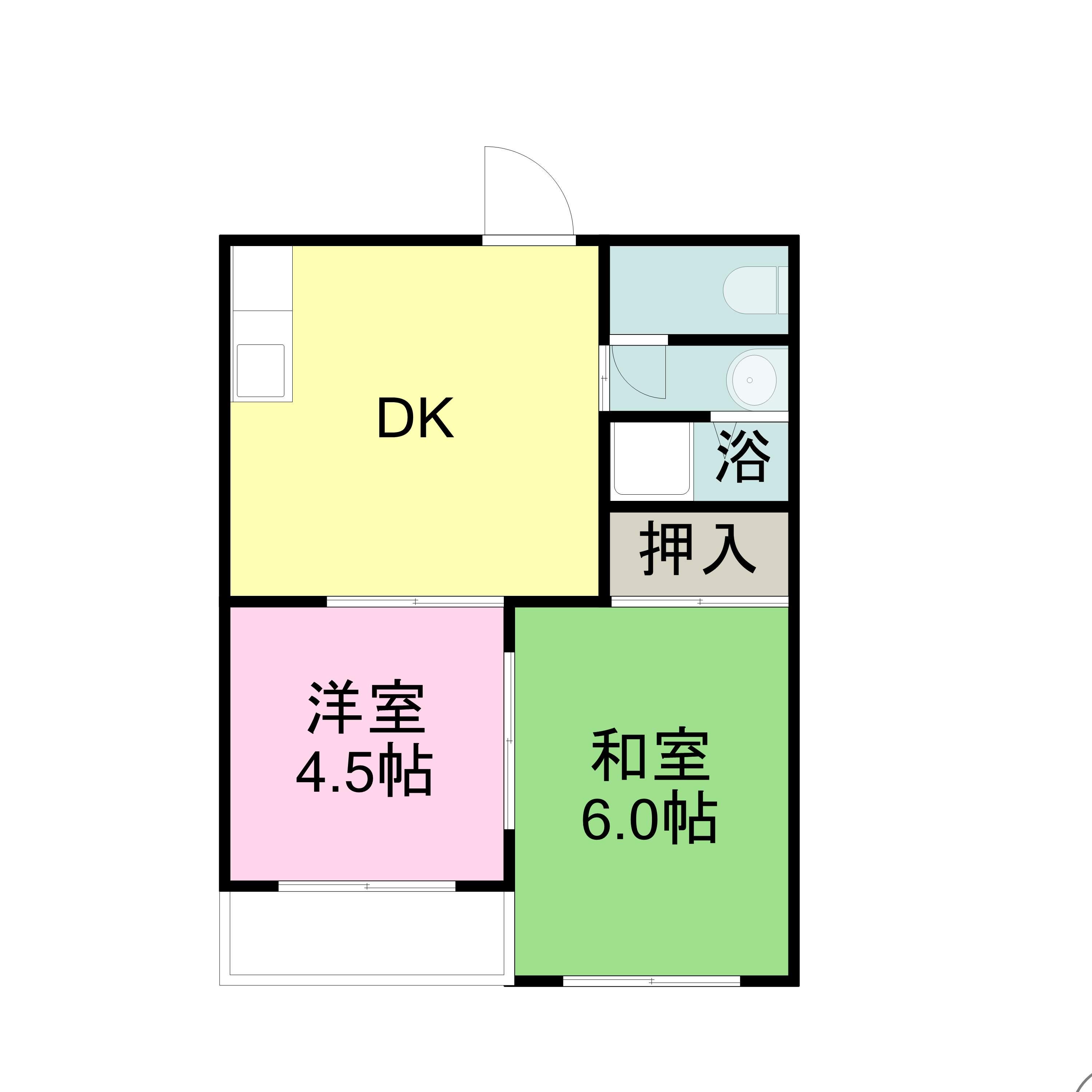 グラン福島屋(2DK/2階)の間取り写真