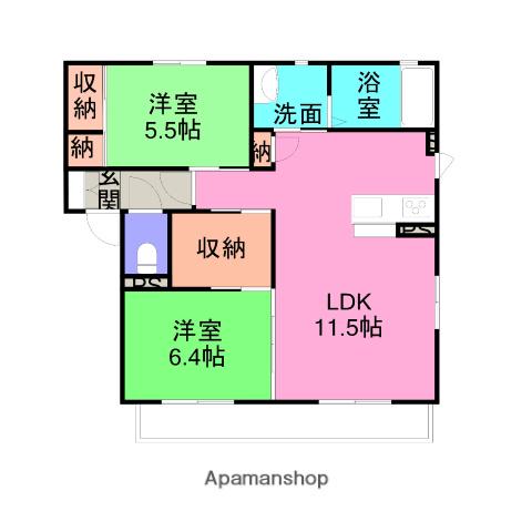 ルーナ南栄(2LDK/2階)の間取り写真