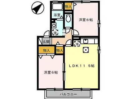 リビエールNO.1(2LDK/1階)の間取り写真