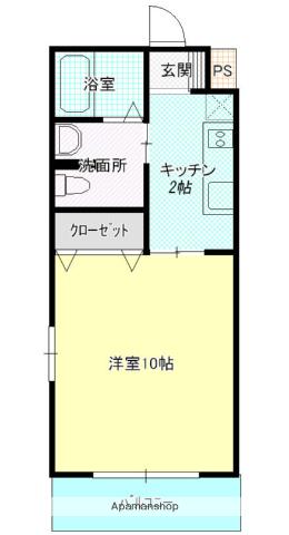 JRBハイツ虹ヶ浜Ⅱ(ワンルーム/3階)の間取り写真
