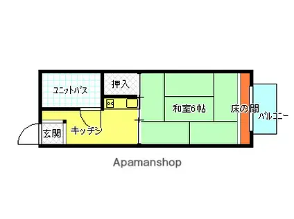 サンライズ富士(1K/2階)の間取り写真