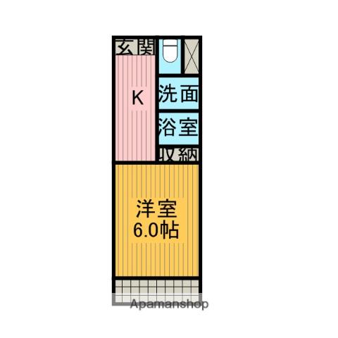 アンフォーラYUU(1K/2階)の間取り写真