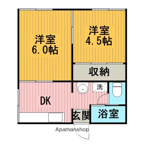 RAYS GARDEN(2DK/1階)の間取り写真