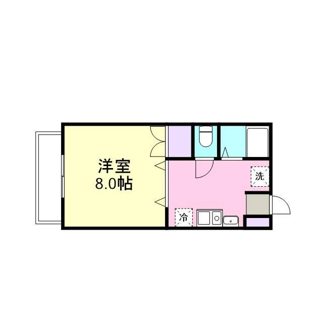 ヴィレッジ鈴川(1K/2階)の間取り写真