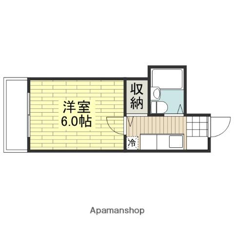 トラストⅢ(1K/3階)の間取り写真