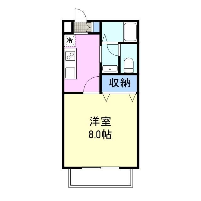 セジュールM(1K/2階)の間取り写真