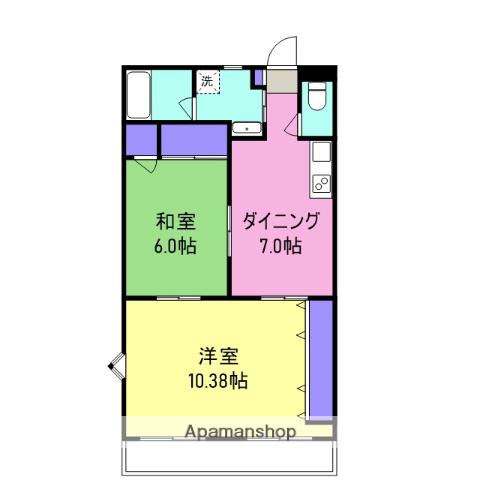 サンシティミナミ(2DK/3階)の間取り写真