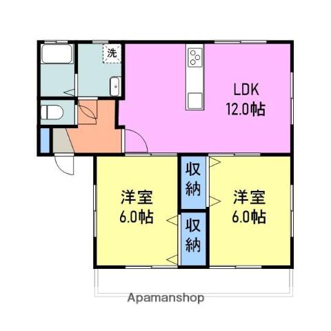 スワローA(2LDK/1階)の間取り写真