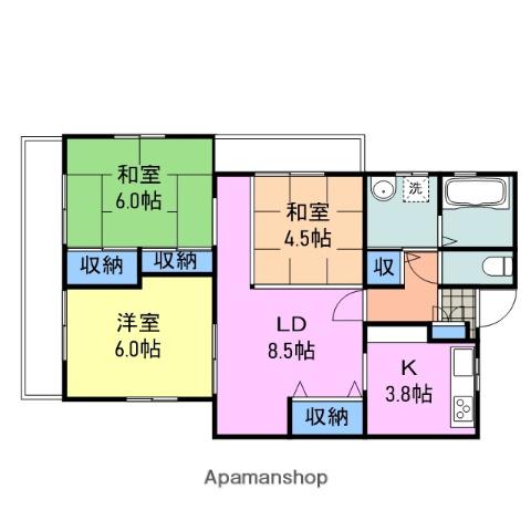 ビラパークサイド(2LDK/2階)の間取り写真