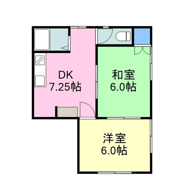 ハイツ片山(2DK/2階)の間取り写真