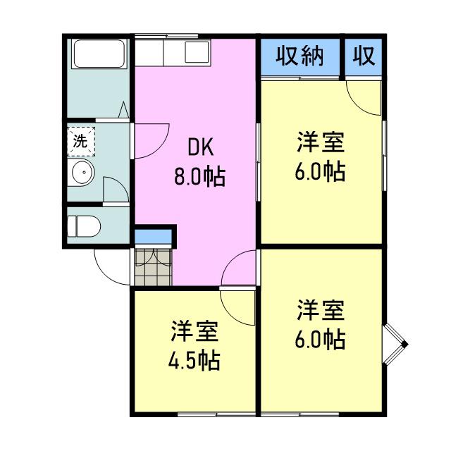 フレグレンス・Y(3DK/2階)の間取り写真