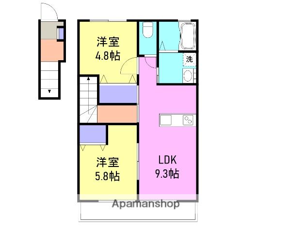 コンフォールM(2LDK/2階)の間取り写真