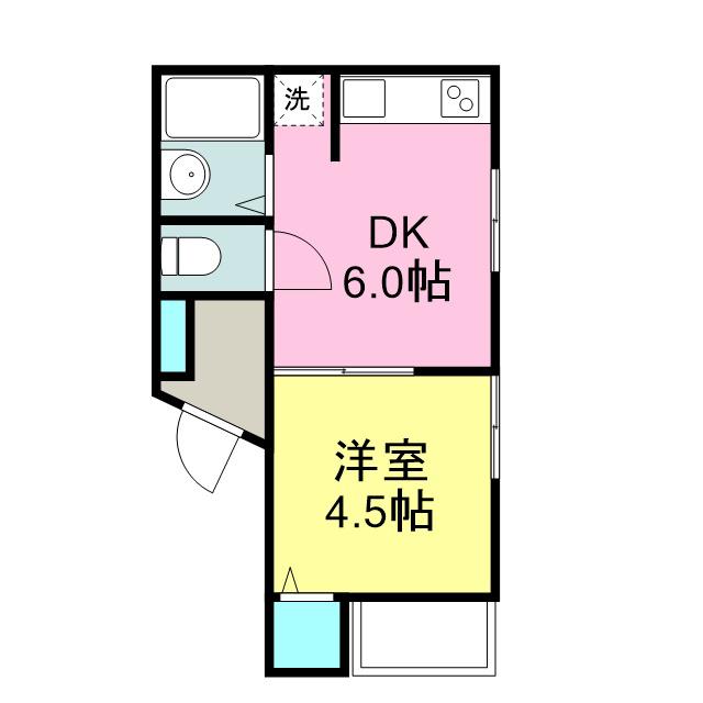 カヤサンビレッジ(1DK/1階)の間取り写真