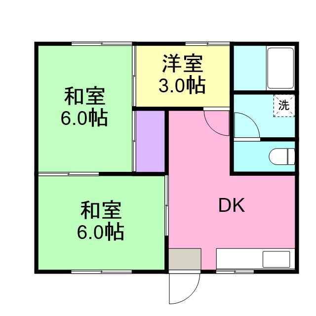 室の木ヒルズ(3DK/1階)の間取り写真