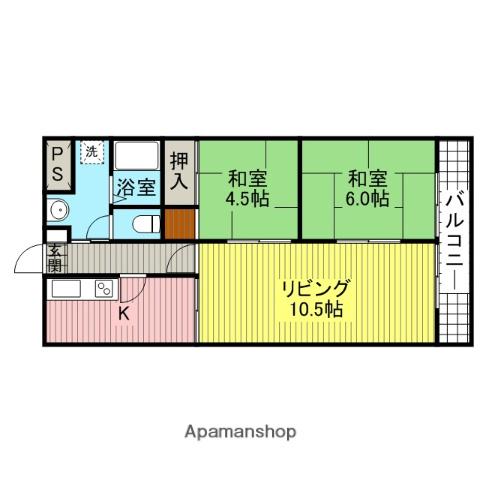 和光麻里布レジデンス壱番館(2LDK/4階)の間取り写真