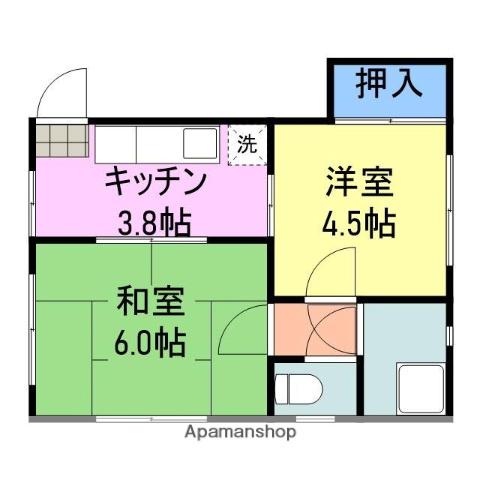 前田マンション(2K/3階)の間取り写真