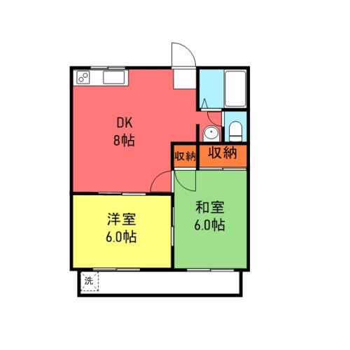 サカエマンション(2DK/1階)の間取り写真