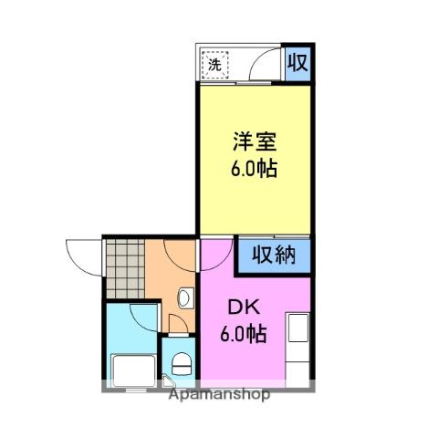 共立ハイツ(1DK/3階)の間取り写真