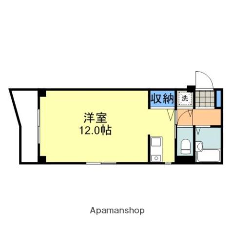 カトルレーブ(ワンルーム/2階)の間取り写真