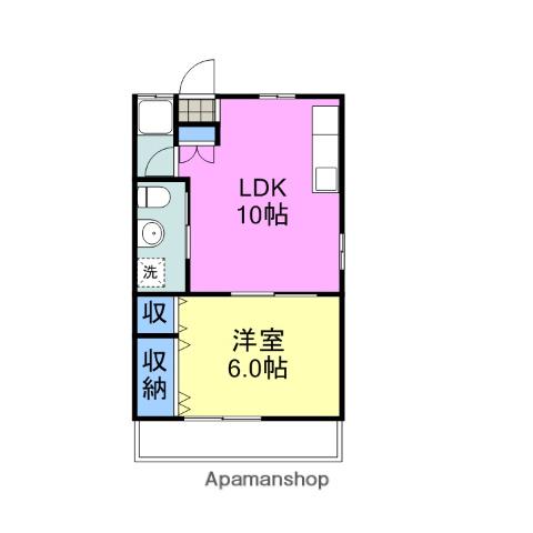 水田マンション(1LDK/2階)の間取り写真