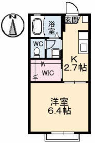 ディアスいわもと(1K/1階)の間取り写真