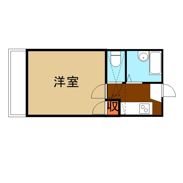 パティオス(1K/2階)の間取り写真