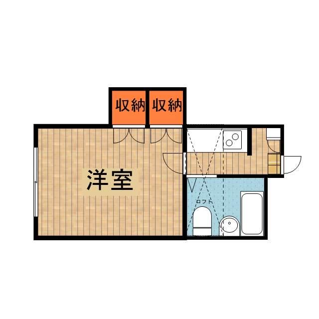 パティオス(1K/1階)の間取り写真