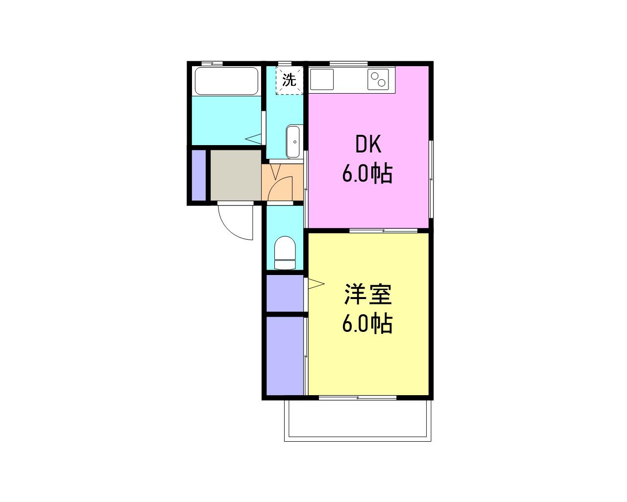 フローレス8(1DK/1階)の間取り写真