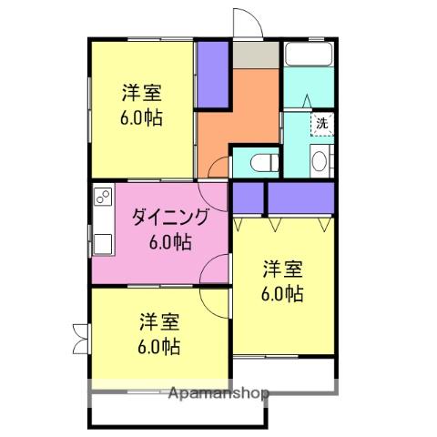 ガーデンコート(3DK/2階)の間取り写真