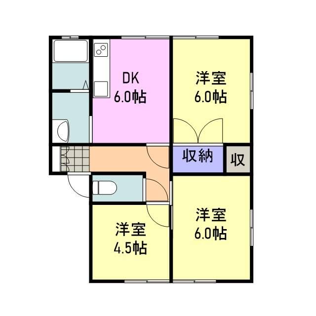 山陽本線 藤生駅 徒歩27分 2階建 築33年(3DK/2階)の間取り写真