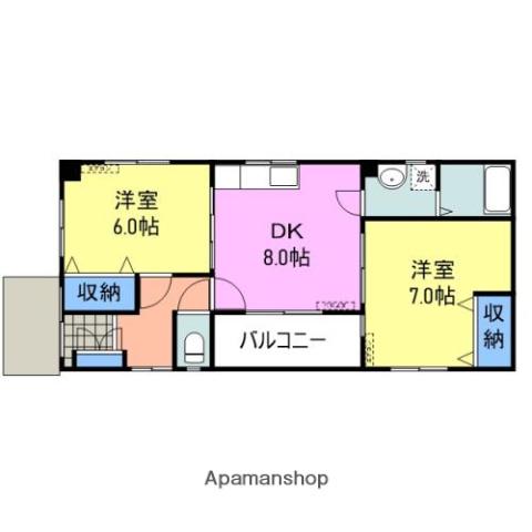 リバーサイドS(2DK/2階)の間取り写真