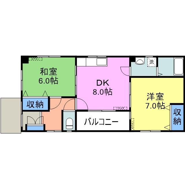 リバーサイドS(2DK/1階)の間取り写真