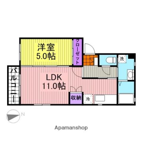 SAMMY88(1LDK/2階)の間取り写真