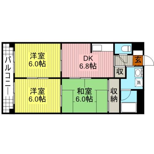 グランマレイ(3DK/3階)の間取り写真