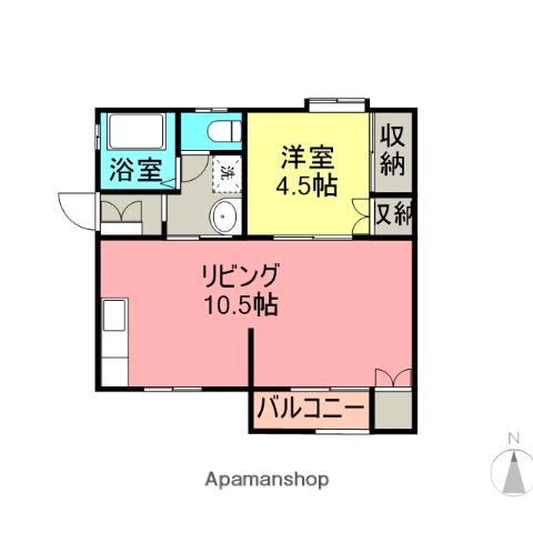 バルミーハイツ(1LDK/1階)の間取り写真
