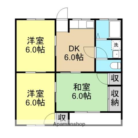 AGAビル(3DK/4階)の間取り写真