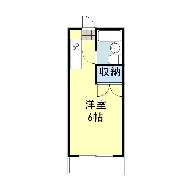 エクセリーヌ山手(ワンルーム/2階)の間取り写真