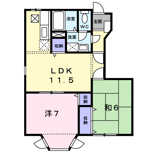 セリエトールA(2LDK/1階)の間取り写真