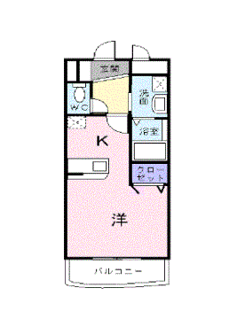 シャン・ド・フレーズⅡ(1K/2階)の間取り写真