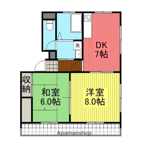 パークサイド松本(2DK/2階)の間取り写真