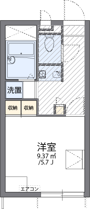 レオパレスMILE 桑南(1K/1階)の間取り写真